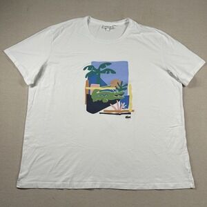 Lacoste Shirt Mens 5xlb Big Basic T-Shirt Alligator Tropical Island Graphic Crew